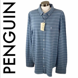 PENGUIN NWT MEN’S BLUE SOFT BUTTON‎ DOWN SIZE XXL